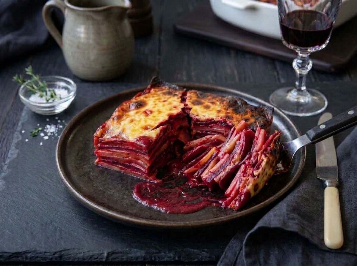 Rote-Bete-Kartoffelgratin