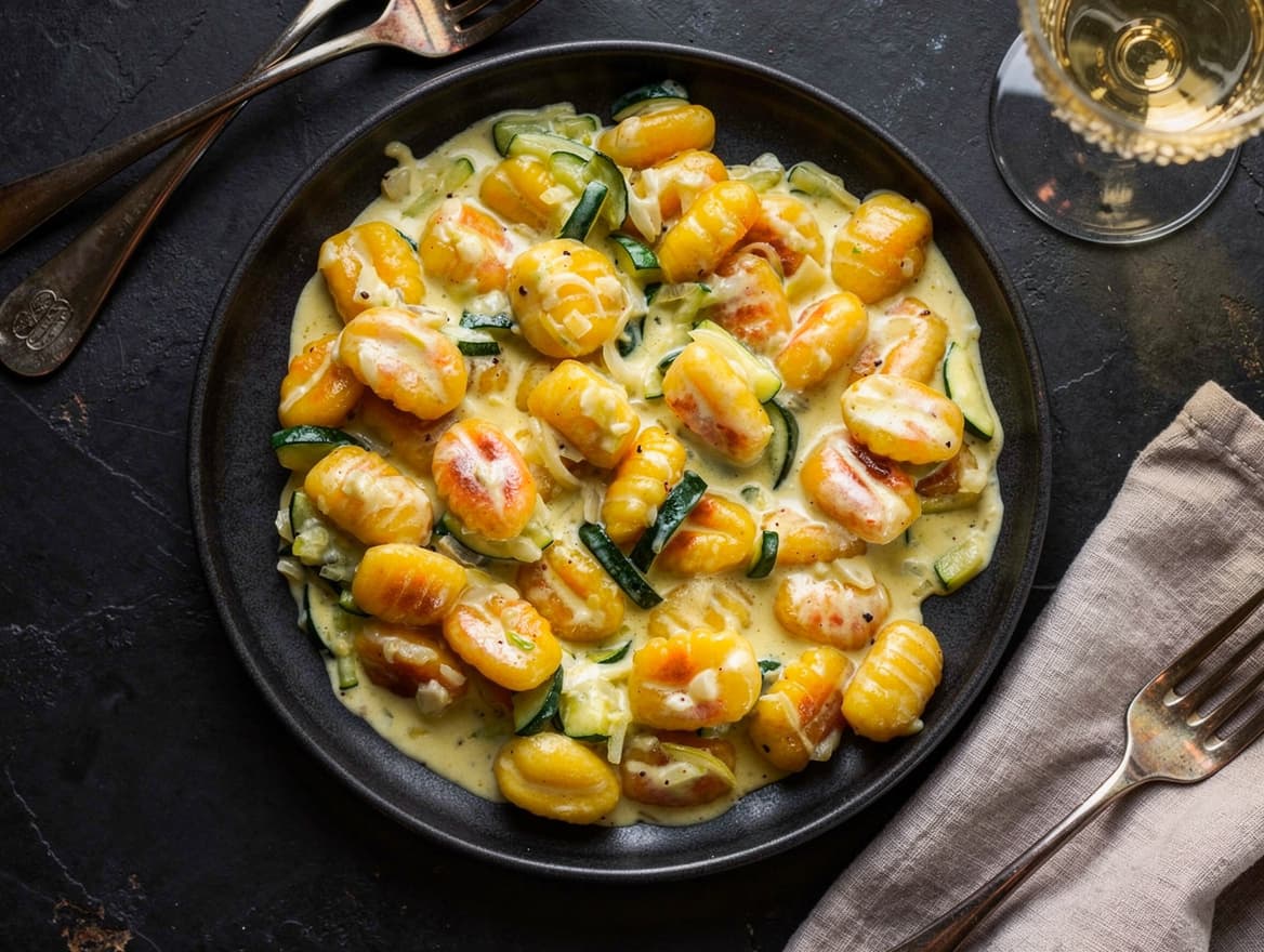 Gnocchi mit Zucchini-Gorgonzola-Soße