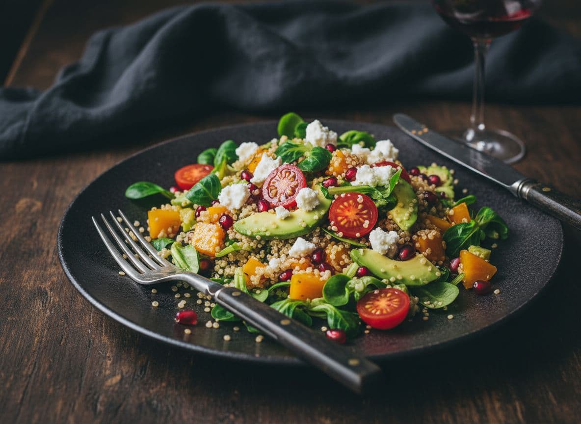 Quinoa-Salat mit Avocado, Tomate und Feta