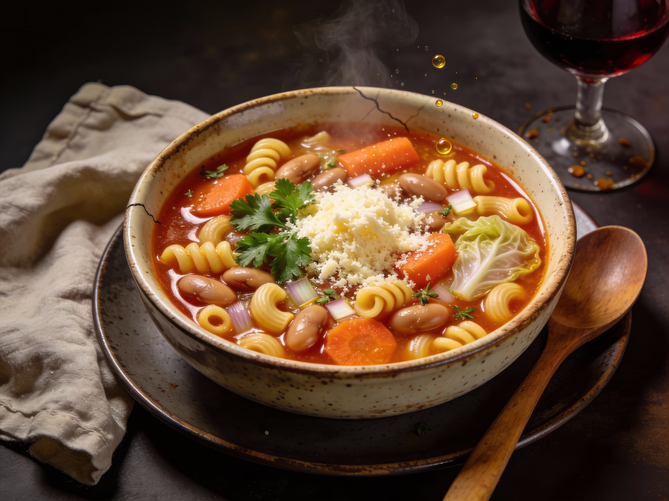 Minestrone mit Wirsing, Karotten und weissen Bohnen