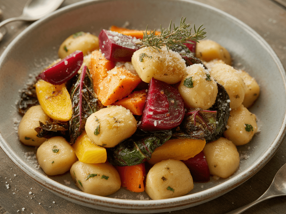 Polenta-Gnocchi mit Wintergemüse