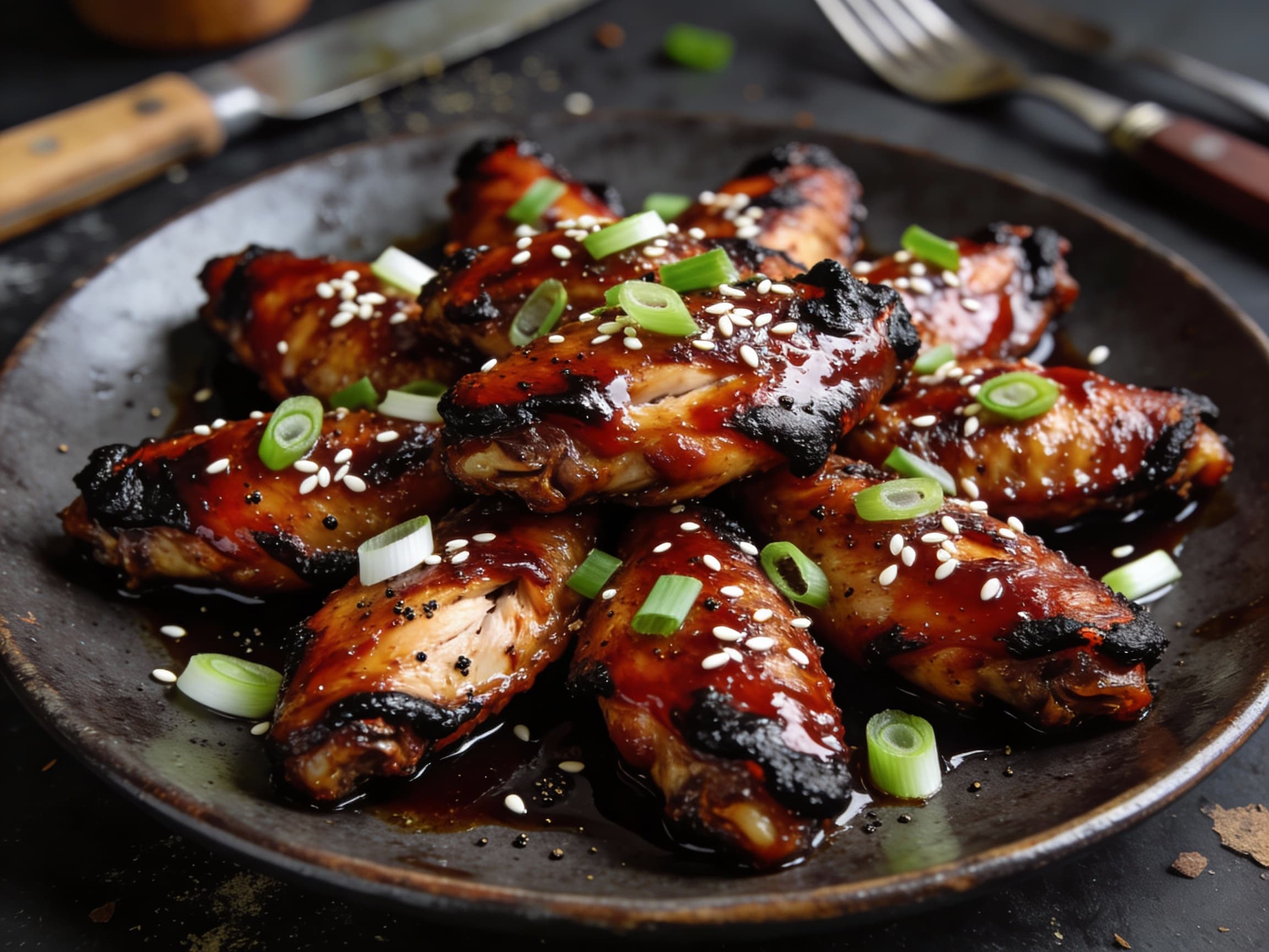 Scharfe asiatische Chicken Wings mit Mirin-Glasur
