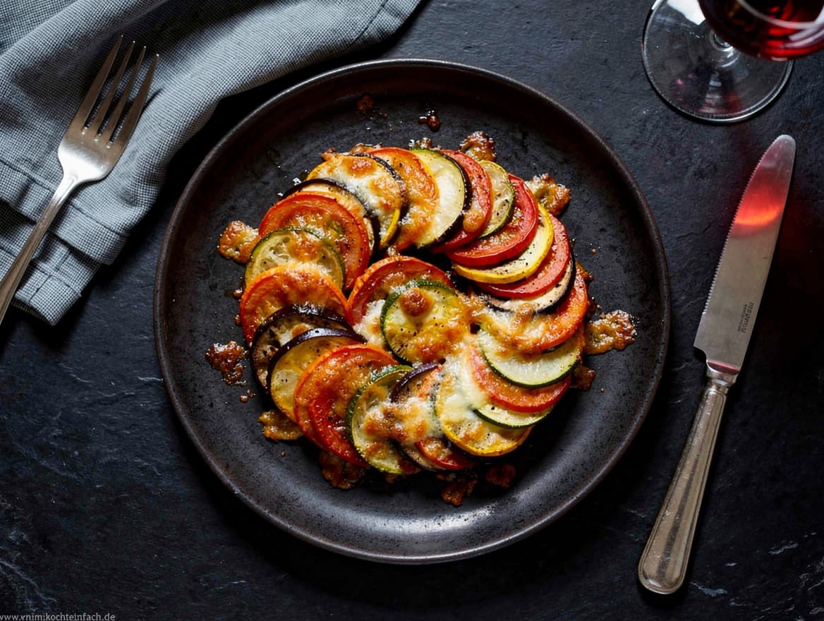 Einfaches Ratatouille mit Mozzarella