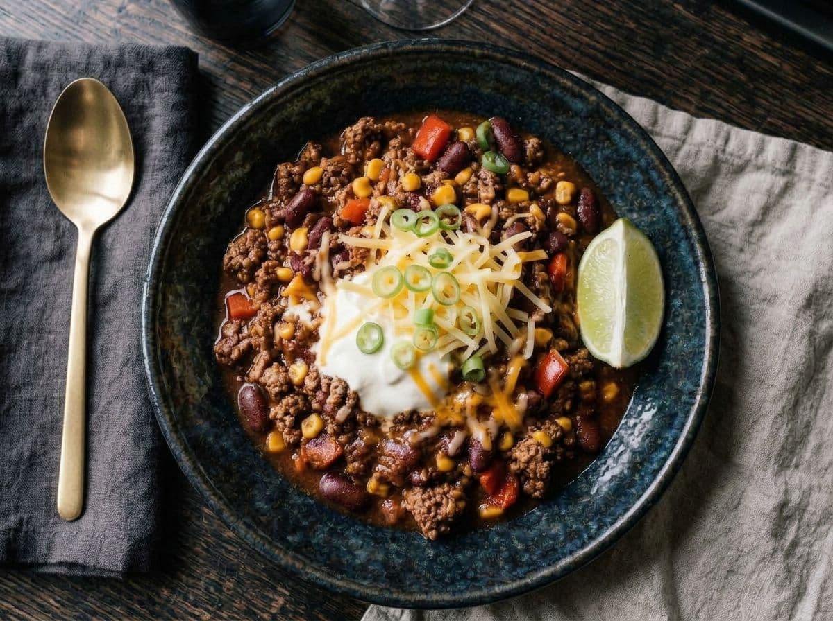 Chili con Carne mit Rinderhack und Kidneybohnen