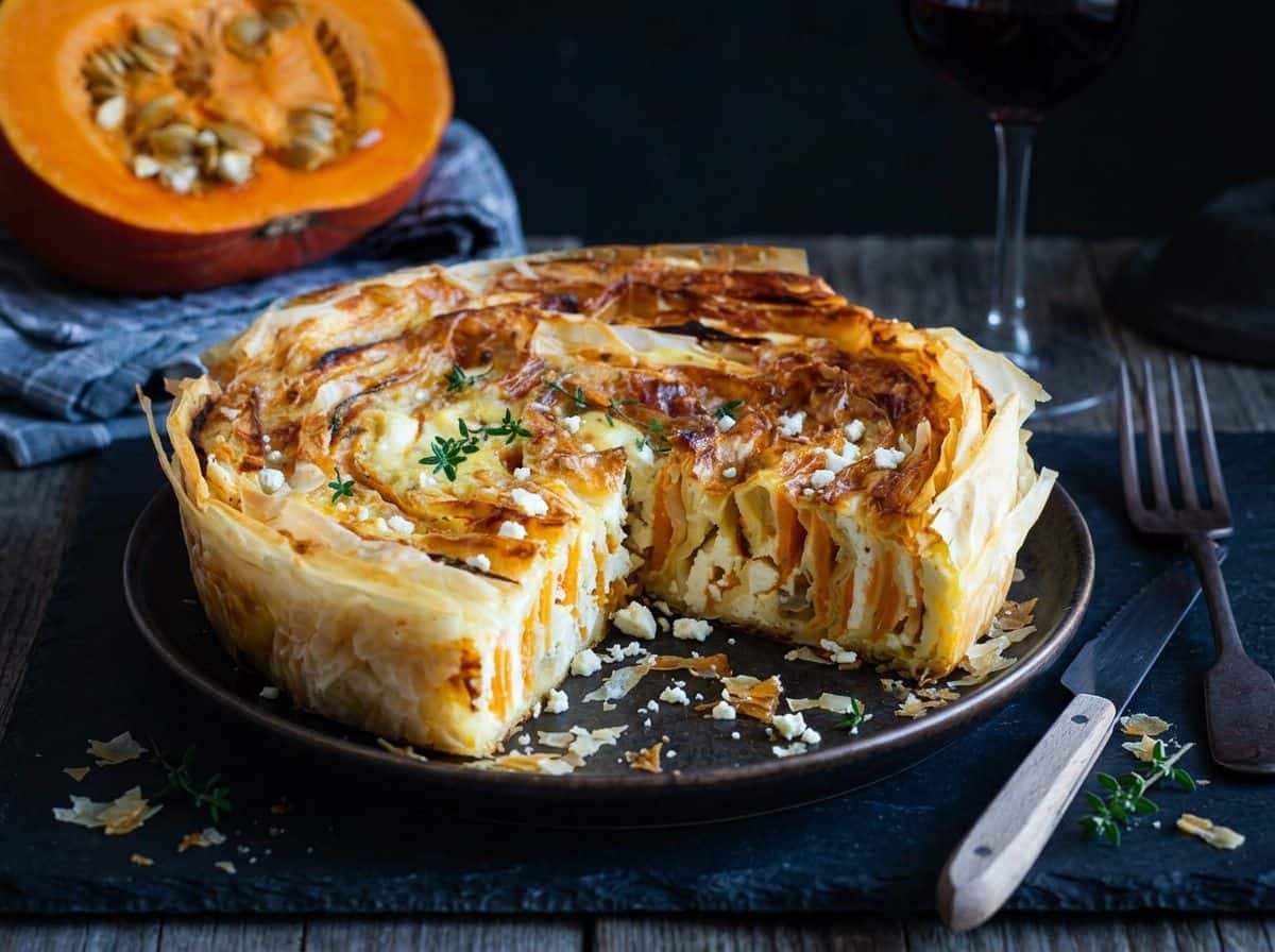 Crinkle Cake mit Kürbis und Feta
