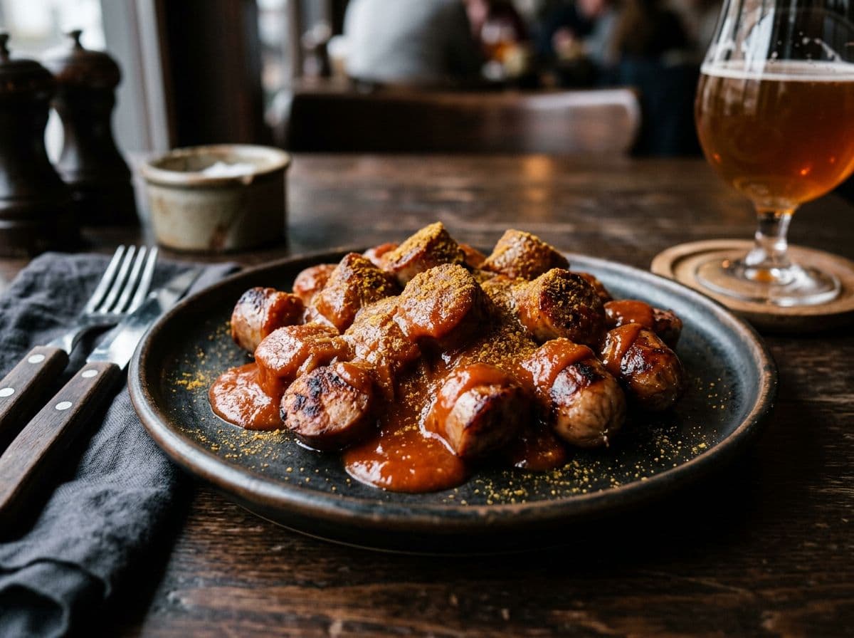 Currywurst aus Bratwurst vom Vortag