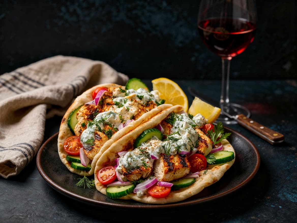 Mediterrane Hähnchen-Pitas