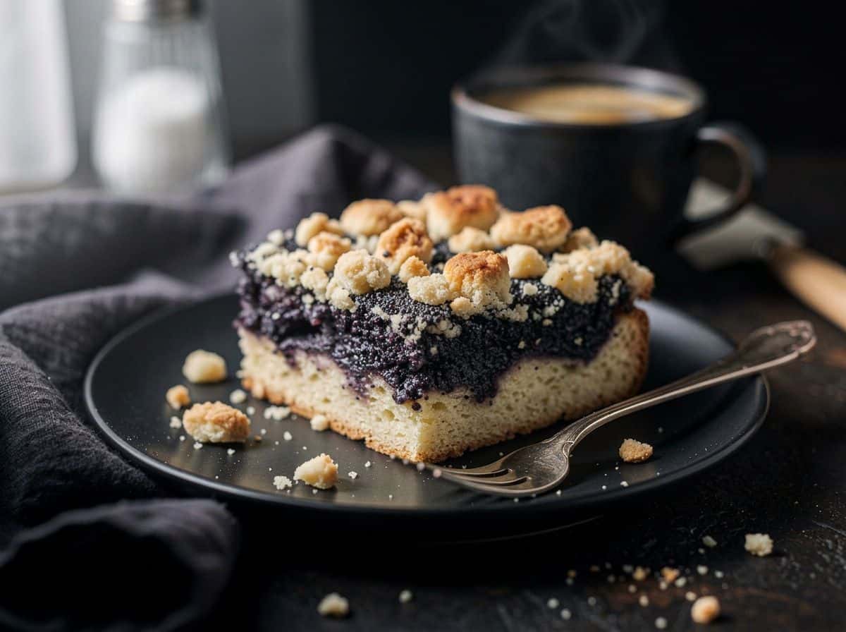 Mohnkuchen vom Blech mit Streuseln