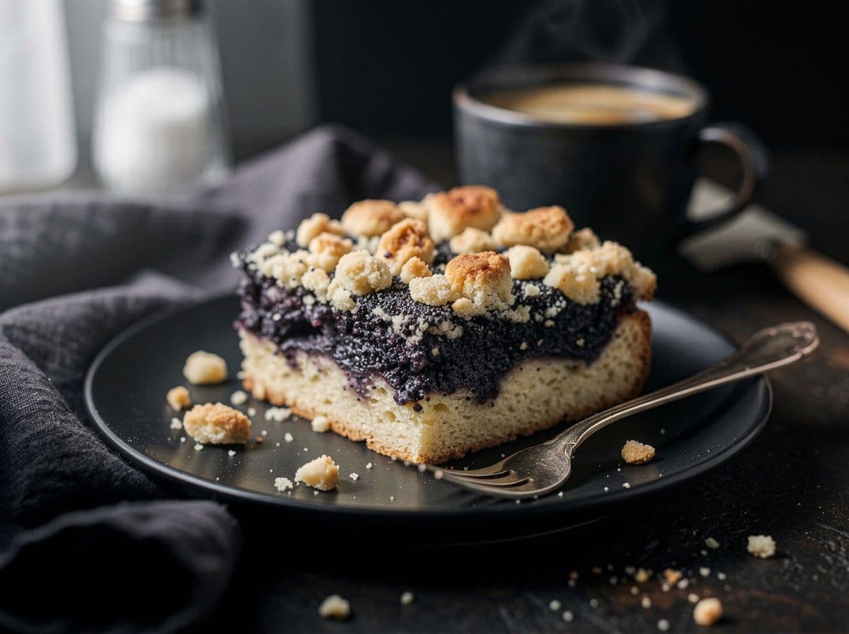 Mohnkuchen vom Blech mit Streuseln
