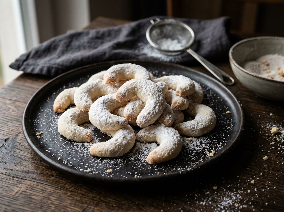 Vanillekipferl mit gemahlenen Mandeln
